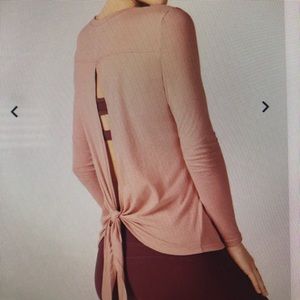 Fabletics Calliope pink L/S Open Back Shirt- XS
